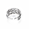 Alloy Leaf Wrap Open Cuff Ring for Women RJEW-T009-30AS-3