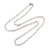 304 Stainless Steel Paperclip Chain Necklace for Women NJEW-C011-03P-02-1