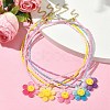 Acrylic Flower Pendant Necklace with Glass Beaded Chains NJEW-JN04593-6