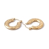 Ion Plating(IP) 304 Stainless Steel Donut with Star Hoop Earrings for Women EJEW-E199-03G-2