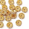 Brass Rhinestone Spacer Beads RB-YW0001-05D-01G-2