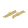 Rack Plating Brass Micro Pave Clear Cubic Zirconia Connector Charms KK-C007-37G-N-3