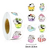 Round Paper Cat in Cup Cartoon Sticker Rolls X-PW-WG36611-01-2