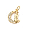 Brass Micro Pave Clear Cubic Zirconia Charms KK-E111-32D-G-1