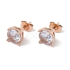 6 Pairs Cubic Zirconia Flat Round Stud Earrings EJEW-G291-04D-M-7
