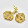 Brass Micro Pave Cubic Zirconia Fold Over Clasps KK-K180-06-3