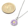 Alloy Enamel Sunflower Pendant Necklace with 304 Stainless Steel Chains NJEW-JN04412-02-3