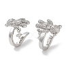 Bear & Star Brass Micro Pave Cubic Zirconia Cuff Earrings for Women EJEW-E310-18P-1