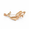 Crystal Rhinestone Mermaid Brooch with Imitation Pearl JEWB-N007-025LG-FF-3