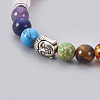 Natural & Synthetic Mixed Stone Stretch Bracelets BJEW-JB03905-3