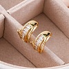 Rack Plating Star Brass Micro Pave Clear Cubic Zirconia Cuff Earrings EJEW-H147-17G-2