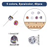 CHGCRAFT 40Pcs 5 Colors Electroplate Transparent Glass Beads EGLA-CA0001-12-2