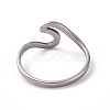 201 Stainless Steel Wave Finger Ring for Women RJEW-J051-04P-3