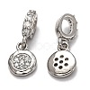 Brass Micro Pave Clear Cubic Zirconia European Dangle Charms ZIRC-H119-03-3