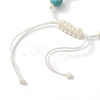 Summer Beach Shell & Synthetic Turquoise Braided Bead Bracelets BJEW-JB10373-4