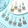 Natural & Synthetic Mixed Gemstone Heart Chandelier Earrings EJEW-JE05364-5