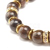 Gemstone Round Beaded Stretch Bracelet for Women BJEW-JB07708-7