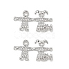 Brass Micro Pave Clear Cubic Zirconia Connector Charms KK-E068-VB333-2