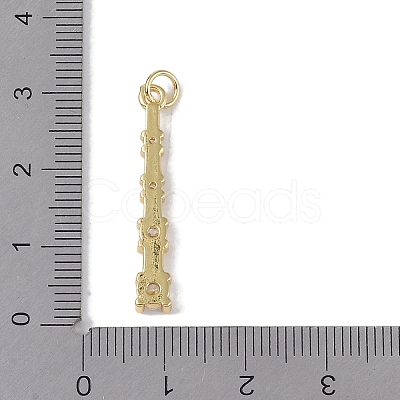 Rack Plating Brass Micro Pave CLear Cubic Zirconia Pendants KK-E110-13G-1