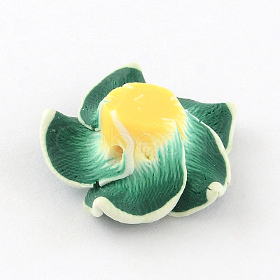 Handmade Polymer Clay 3D Flower Plumeria Beads CLAY-Q192-30mm-06-1