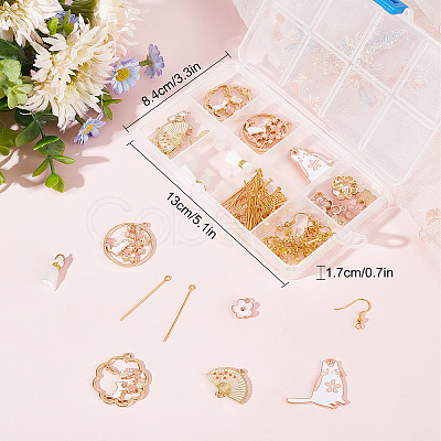 SUNNYCLUE DIY Cat & Flower Earring Making Kit DIY-SC0020-52-1