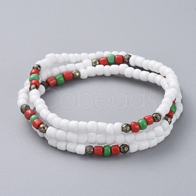 Three Loops Stretch Wrap Bracelets BJEW-JB05018-1