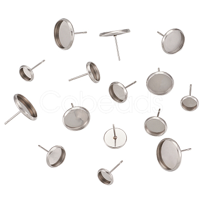 Craftdady 304 Stainless Steel Stud Earring Settings STAS-CD0001-01P-1