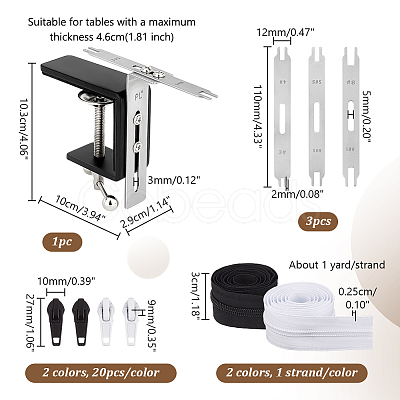 AHADERMAKER Zipper Tool Sets DIY-GA0006-34-1