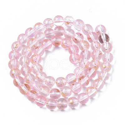 Transparent Spray Painted Glass Bead Strands X-GLAA-N035-03B-B06-1