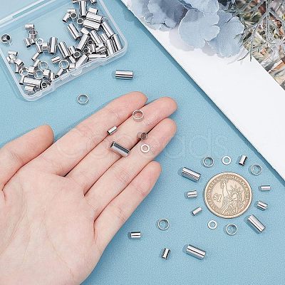 Unicraftale 100Pcs 5 Style 304 Stainless Steel Spacer Beads STAS-UN0030-32-1