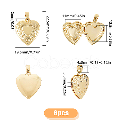 SUPERFINDINGS Brass Locket Pendants KK-FH0004-90-1