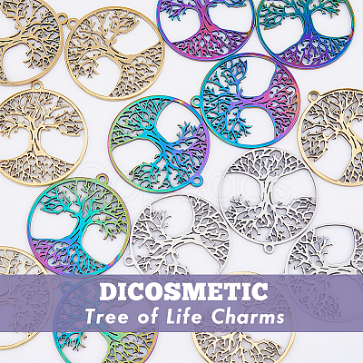 DICOSMETIC 18Pcs 3 Colors 304 Stainless Steel Pendant STAS-DC0012-90-1