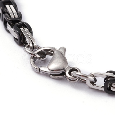 PVD Vacuum Plating 304 Stainless Steel Byzantine Chain Bracelets BJEW-I295-02A-EBP-1