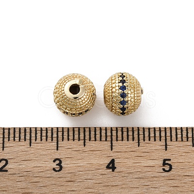 Brass Micro Pave Cubic Zirconia Beads KK-C071-08G-02-1