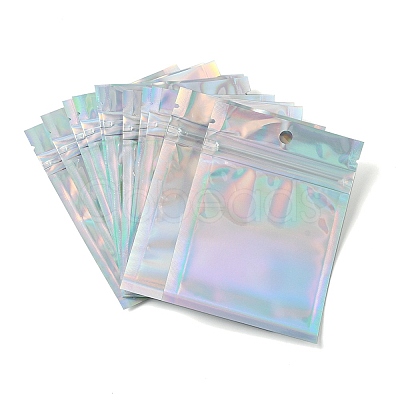 Rectangle Zip Lock Plastic Glitter Holographic Bags OPP-YW0001-03A-1