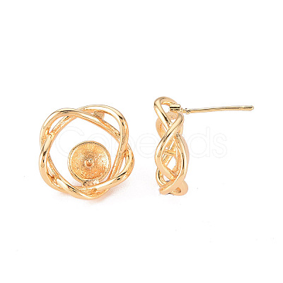 Brass Stud Earrings Findings KK-T062-125G-NF-1