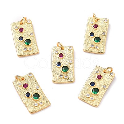 Brass Micro Pave Cubic Zirconia Pendants ZIRC-L100-056G-1