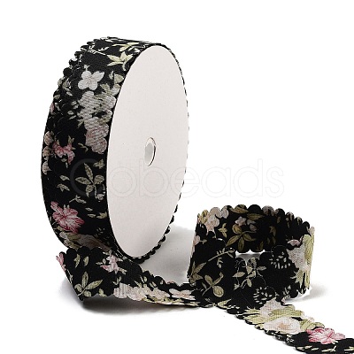 20 Yards Flower Printed Polyester Ribbon OCOR-Z005-03C-1