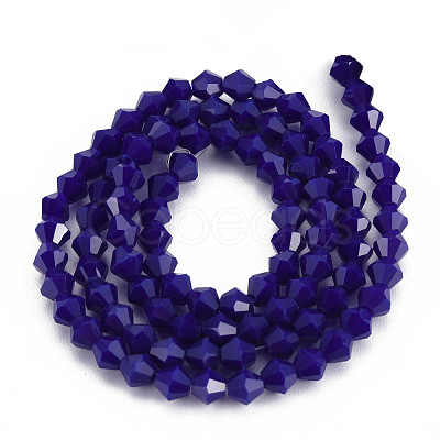 Opaque Solid Color Glass Beads Strands GLAA-Q080-4mm-B14-1