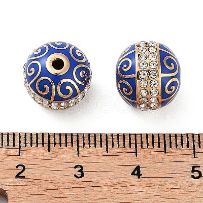 Golden Plated Alloy Rhinestone Beads FIND-E046-09G-01-1