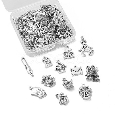 60Pcs 12 Styles Tibetan Style Alloy Pendants ST-CJ0002-56-1