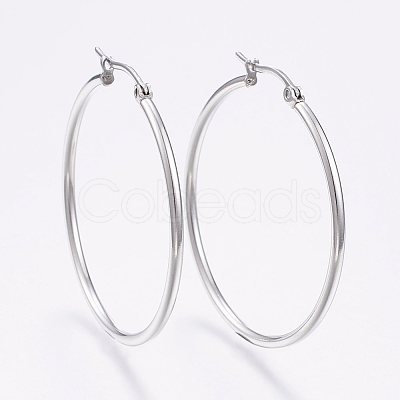 Tarnish Resistant 304 Stainless Steel Big Hoop Earrings EJEW-F105-06P-1