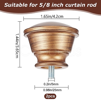 Gorgecraft Plastic Round Curtain Rod Finials FIND-GF0002-88A-1