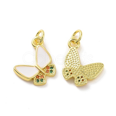 Brass Micro Pave Colorful Cubic Zirconia Charms KK-E068-VF099-1