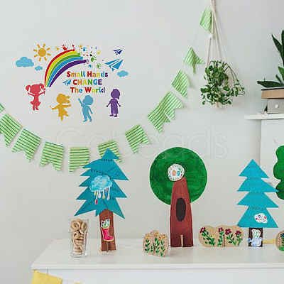 MAYJOYDIY US 1 Set Children Theme PET Hollow Out Drawing Painting Stencils DIY-MA0002-07-1