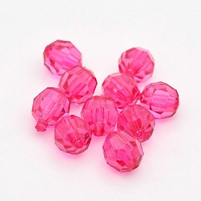 Faceted Transparent Acrylic Round Beads DB8MM-M-1