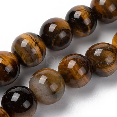 Natural Tiger Eye Round Bead Strands X-G-R200-14mm-1