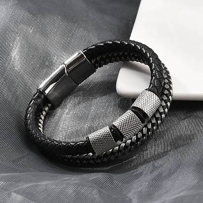 Braided Leather Multi-strand Bracelets BJEW-Z081-15P-1