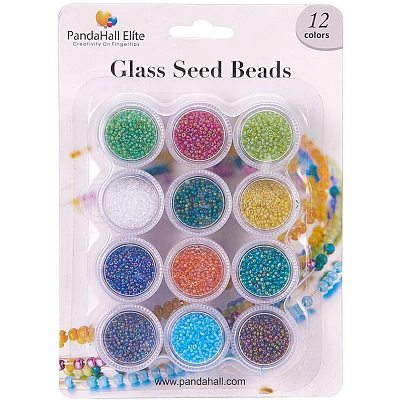 12 Colors Glass Seed Beads SEED-PH0007-03-1