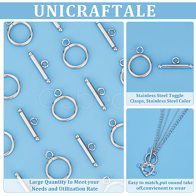 Unicraftale 304 Stainless Steel Toggle Clasps STAS-UN0001-12-1